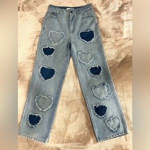 Heart patch jeans